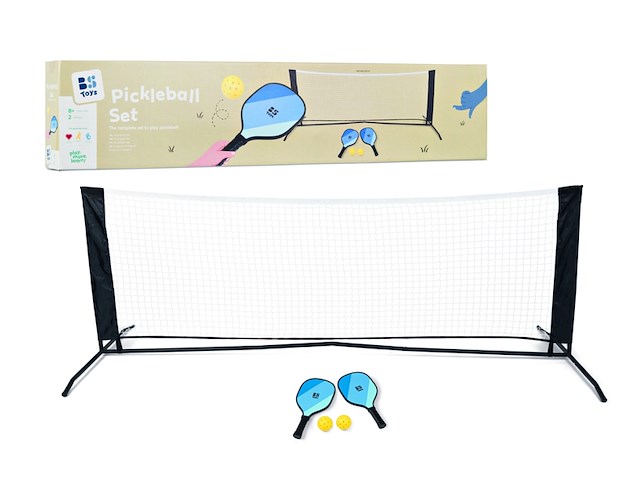 Bs toys pickleball set ga524 2 rackets, net, ballen & draagtas - afbeelding 2 van  4