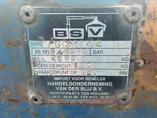 Bsv pg100-2 ssb-s pallethaak - afbeelding 6 van  6