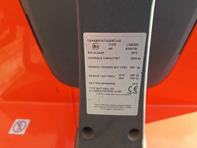 Bt - 2015 - lwe 200 - stapelaar - afbeelding 8 van  9