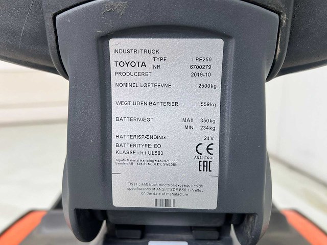 Bt - 2019 - lpe200 - elektrische palletwagen - afbeelding 2 van  2