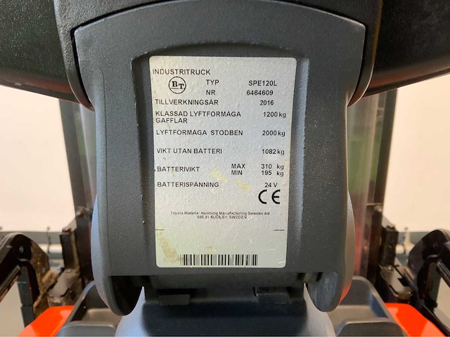 Bt - spe 120l - meerij stapelaar - freelift - triplex - 4 meter - 2016 - 4211 uur - afbeelding 5 van  15