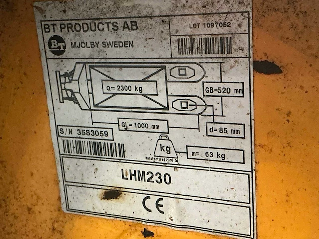 Bt 2300 hand hydraulische palletwagen - afbeelding 5 van  7