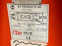 Bt hhl100 hand hydraulische palletwagen / hoogheffer - afbeelding 2 van  2