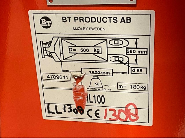 Bt hhl100 hand hydraulische palletwagen / hoogheffer - afbeelding 4 van  4