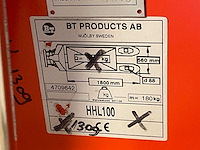 Bt hhl100 hand hydraulische palletwagen / hoogheffer - afbeelding 4 van  4