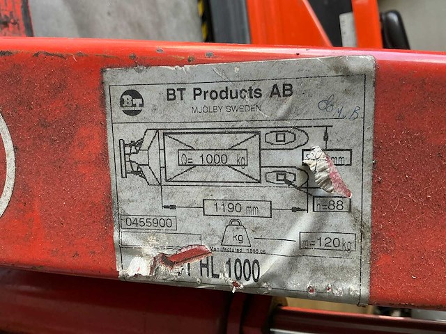 Bt hl1000 hand hydraulische palletwagen - afbeelding 6 van  6