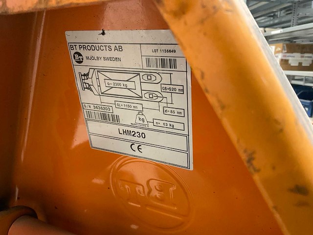 Bt lhm230 hand hydraulische palletwagen - afbeelding 12 van  12