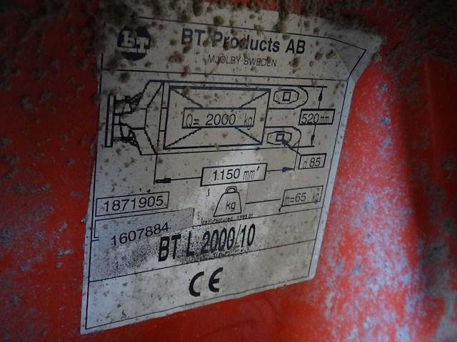 Bt lifter - 2000/10 - hand hydraulische palletwagen met weegfunctie - afbeelding 3 van  3