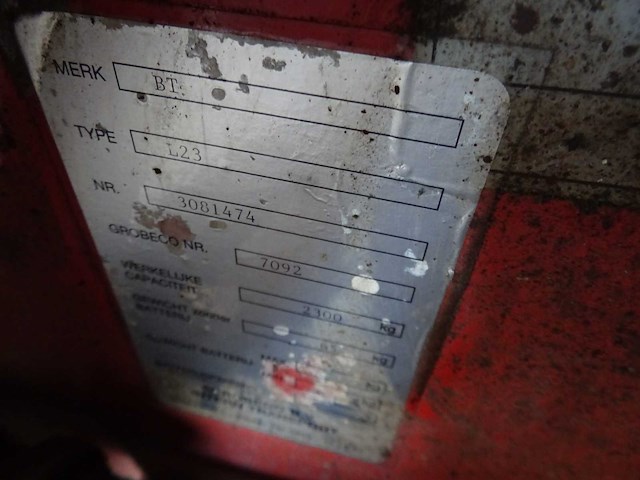 Bt lifter - l23 - hand hydraulische palletwagen - afbeelding 2 van  2