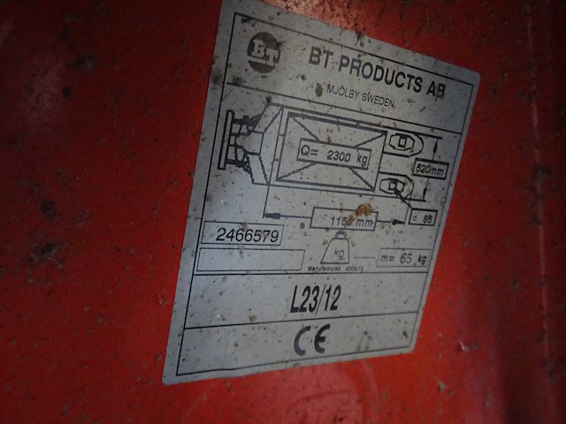 Bt lifter - l23/12 - hand hydraulische palletwagen - afbeelding 2 van  2