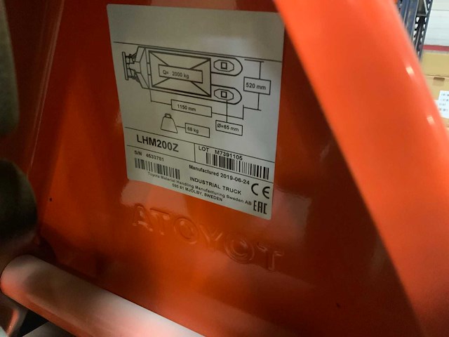 Bt lifter - lhm 200z - hand hydraulische palletwagen - afbeelding 5 van  5