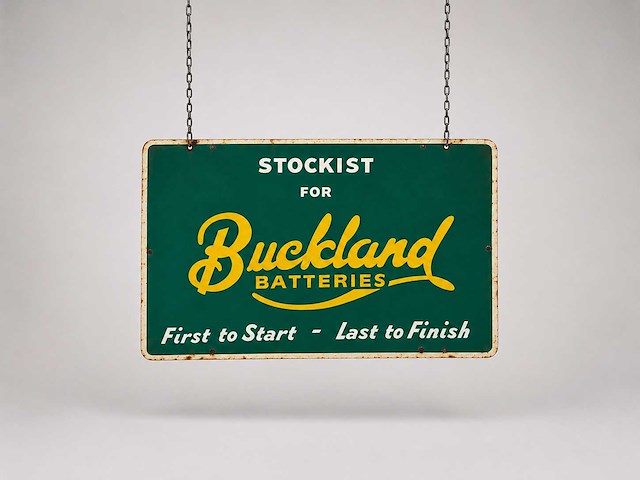 Buclany batteries reclamebord - afbeelding 1 van  1