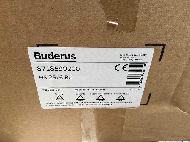 Buderus hs25/6 pompgroepunit - afbeelding 3 van  3