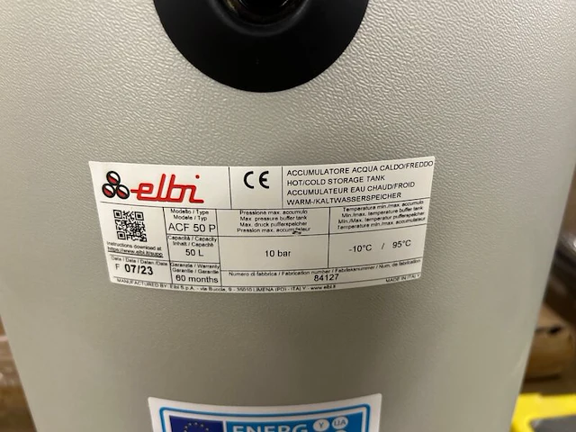 Buffervat 50 liter voor warmtepomp en verwarmingsinstallatie elbi, acf 50 p - afbeelding 2 van  5