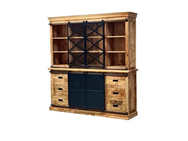 Buffetkast mangohout 200x45x220cm, mango, 2025 - afbeelding 1 van  4