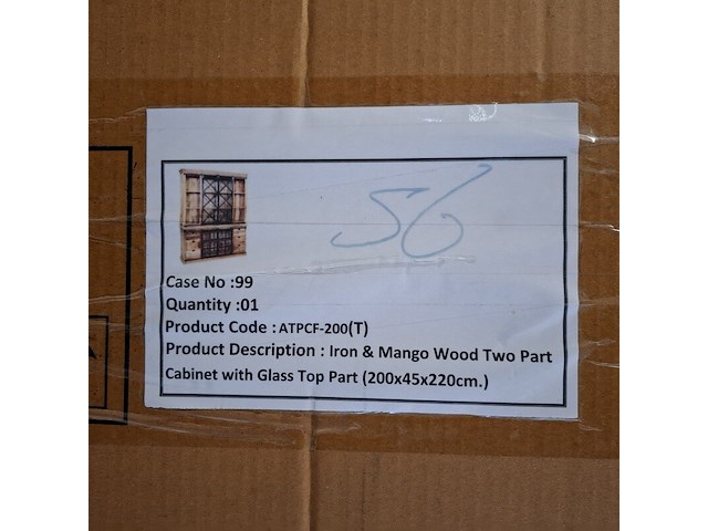 Buffetkast mangohout 200x45x220cm, mango, 2025 - afbeelding 3 van  4