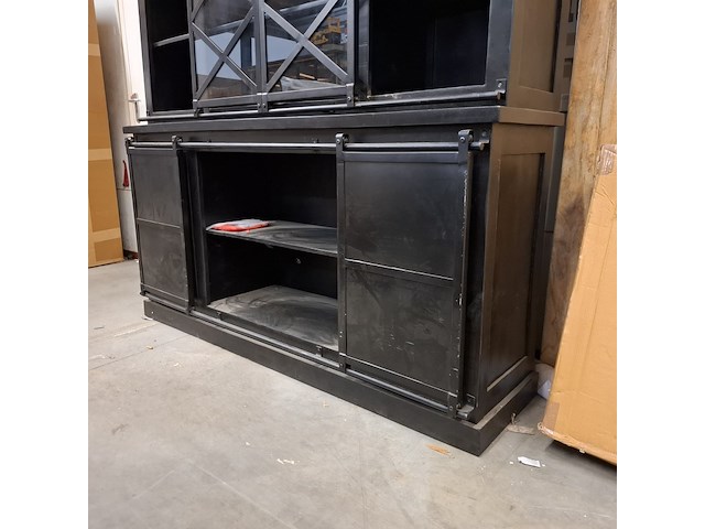 Buffetkast, mangohout, zwart - afbeelding 3 van  13