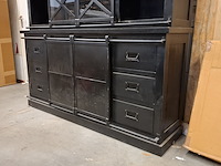 Buffetkast, mangohout, zwart - afbeelding 12 van  13