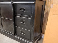 Buffetkast, mangohout, zwart - afbeelding 13 van  13