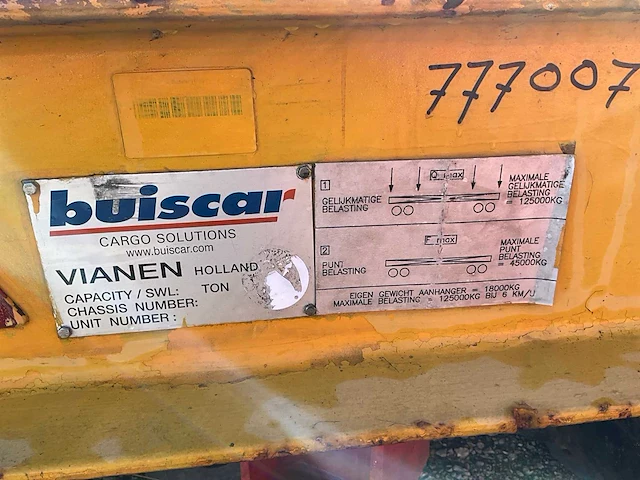 Buiscar zwaarlast aanhangwagen “capaciteit 125t” - afbeelding 11 van  19
