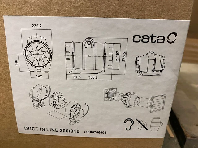 Buisventilator 200mm mixed flow met timer, cata - afbeelding 2 van  6