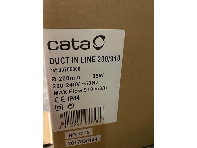 Buisventilator 200mm mixed flow met timer, cata - afbeelding 3 van  6