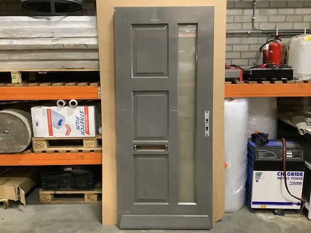 Buitendeur 92,5 x 211,5 cm + dorpel, grijs - afbeelding 1 van  4