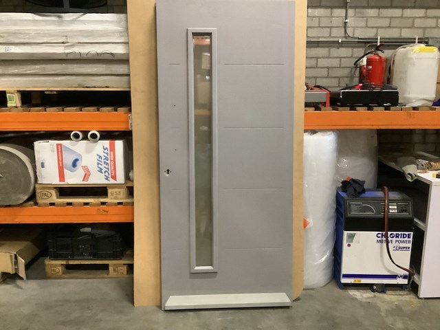 Buitendeur 93 x 210 cm + dorpel, grijs - afbeelding 1 van  4