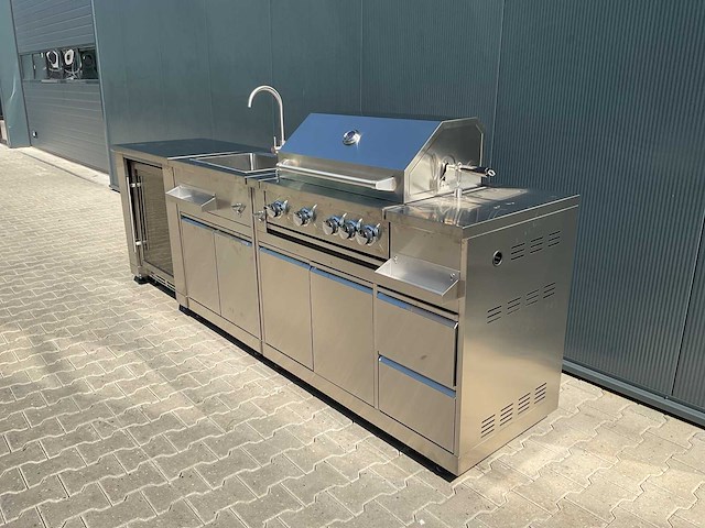 Buitenkeuken koelkast-wasbak-bbq grill bbq - afbeelding 12 van  39