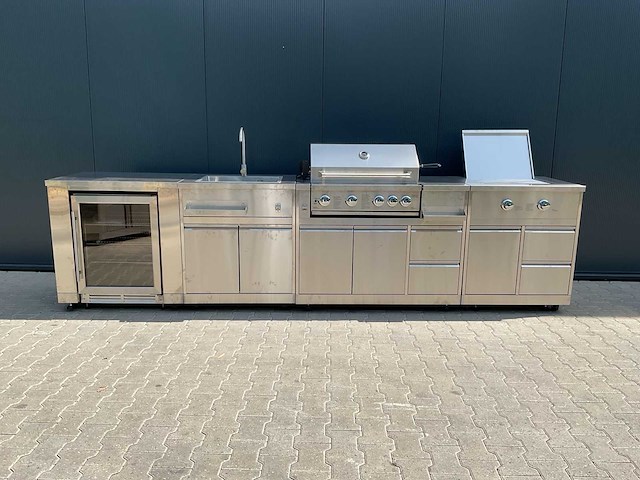 Buitenkeuken koelkast-wasbak-bbq grill-burner bbq - afbeelding 1 van  51