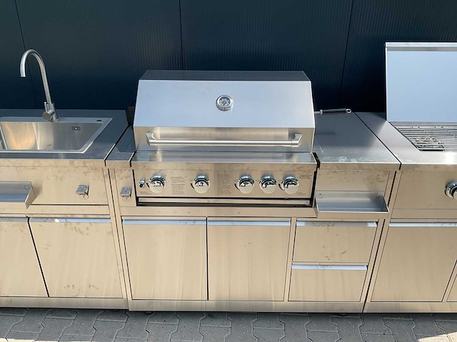 Buitenkeuken koelkast-wasbak-bbq grill-burner bbq - afbeelding 51 van  51