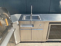Buitenkeuken pizza-hoek-wasbak-koelkast-grill -burner bbq - afbeelding 23 van  28