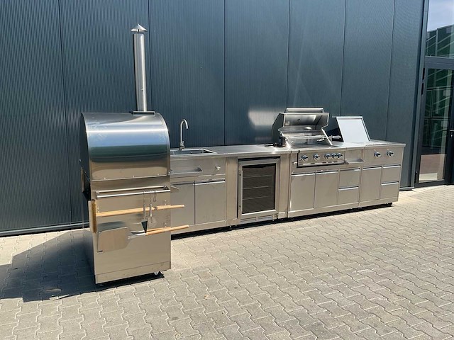 Buitenkeuken pizza-hoek-wasbak-koelkast-grill -burner bbq - afbeelding 28 van  28