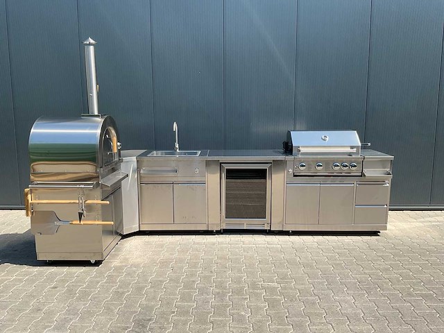 Buitenkeuken pizza-hoek-wasbak-koelkast-grill bbq - afbeelding 4 van  50