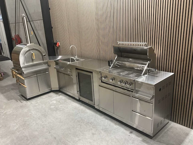 Buitenkeuken pizza-hoek-wasbak-koelkast-grill bbq - afbeelding 35 van  72