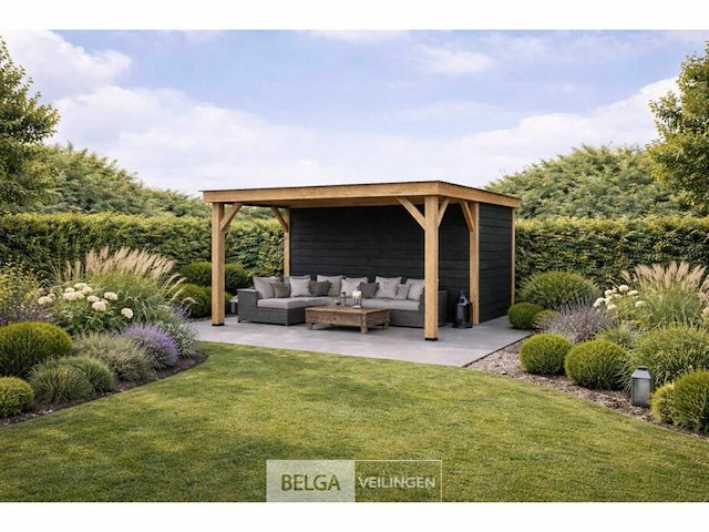 Buitenverblijf overkapping douglas, afm 524x500 x hoogte 245cm - afbeelding 1 van  5