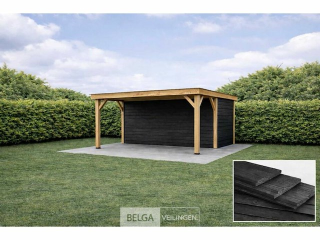 Buitenverblijf overkapping douglas, afm 624x500 x hoogte 245cm - afbeelding 2 van  5