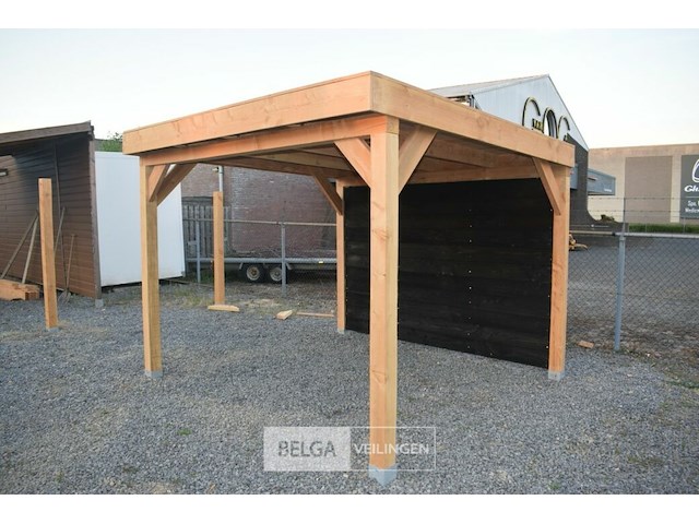 Buitenverblijf overkapping douglas met achter wand afm 300x300cm hoogte 245cm - afbeelding 2 van  9