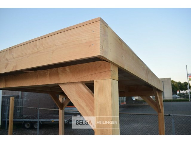 Buitenverblijf overkapping douglas met achter wand afm 300x300cm hoogte 245cm - afbeelding 9 van  9