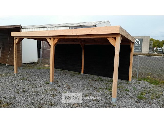 Buitenverblijf overkapping douglas met achter wand afm 900x300cm hoogte 245cm - afbeelding 2 van  9