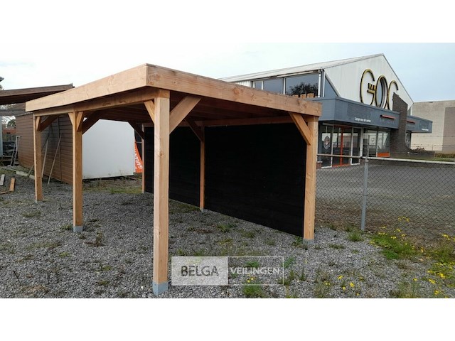 Buitenverblijf overkapping douglas met achter wand afm 900x300cm hoogte 245cm - afbeelding 3 van  9