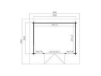 Buitenverblijf vurenhout "barbados mini" - 330x240x233 cm - afbeelding 12 van  22