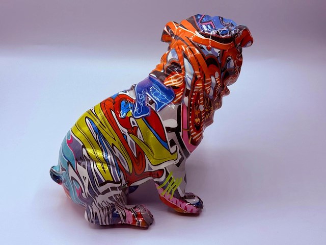 Bulldog sculptuur - graffiti dog - afbeelding 3 van  6