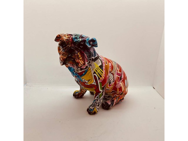 Bulldog sculptuur - japanse tattoodog - afbeelding 3 van  4