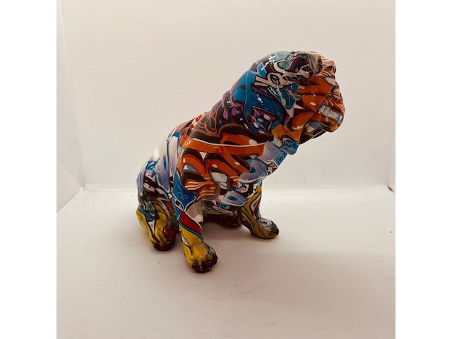 Bulldog sculptuur - japanse tattoodog - afbeelding 4 van  4