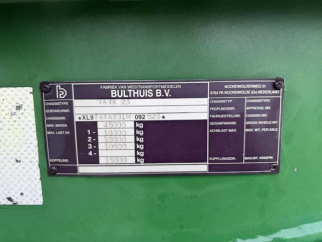 Bulthuis - kipper - tata 23 - 58 m3 - og-29-sv - 2001 - vrachtwagen - afbeelding 18 van  25
