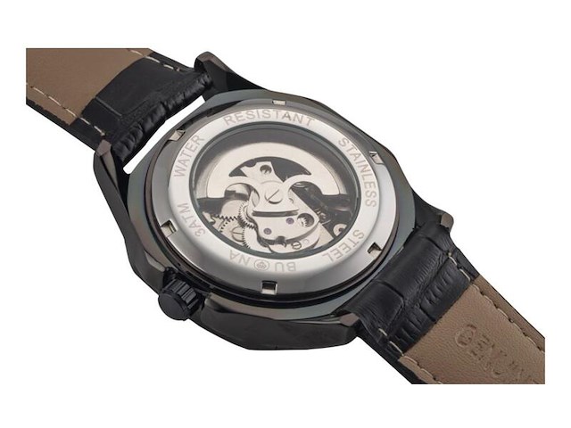 Buona monte napoleone ii goud/zwart automatisch herenhorloge - afbeelding 3 van  4