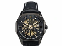 Buona monte napoleone ii goud/zwart automatisch herenhorloge