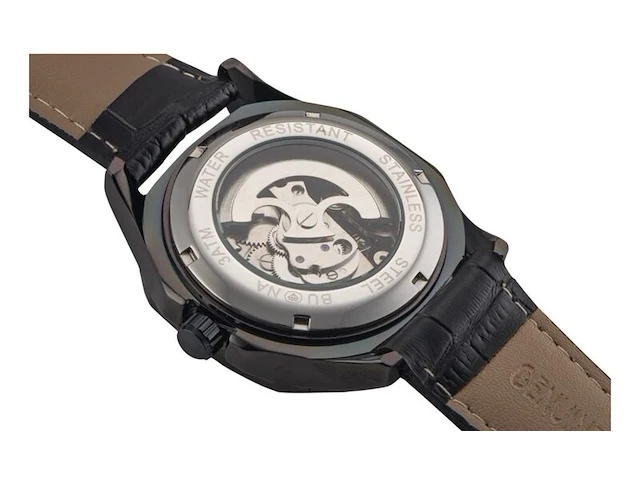 Buona monte napoleone ii goud/zwart automatisch herenhorloge - afbeelding 3 van  4