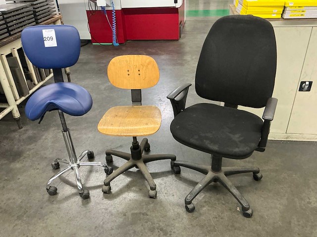 Bureau- en werkplaatsstoel (3x) - afbeelding 1 van  6